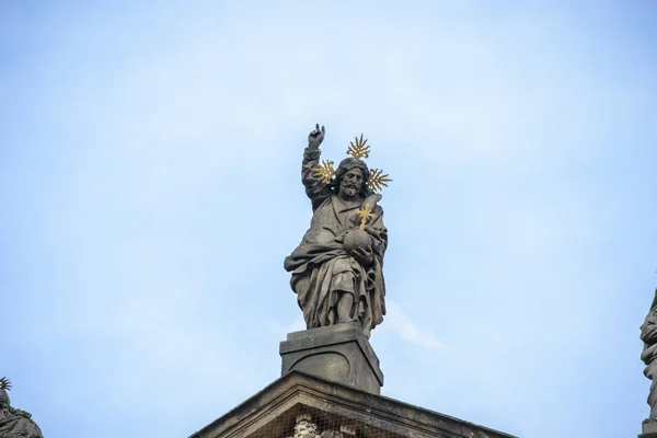 Exterior views of famous Saint Salvator Church in Prague. Prague is the capitol city of Czech Republic. — Stock Photo, Image