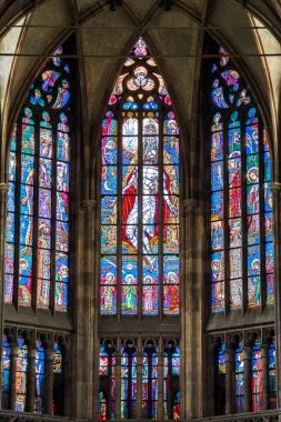 Prague, Çek Cumhuriyeti - 12 Mayıs, 2017: St Vitus Katedrali Prag, Çek Cumhuriyeti için güzel iç