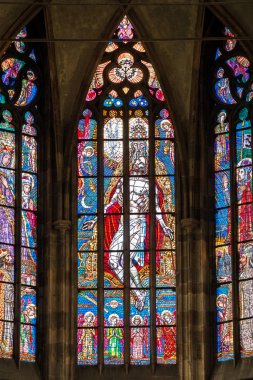 Prague, Çek Cumhuriyeti - 12 Mayıs, 2017: St Vitus Katedrali Prag, Çek Cumhuriyeti için güzel iç