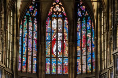 Prague, Çek Cumhuriyeti - 12 Mayıs, 2017: St Vitus Katedrali Prag, Çek Cumhuriyeti için güzel iç