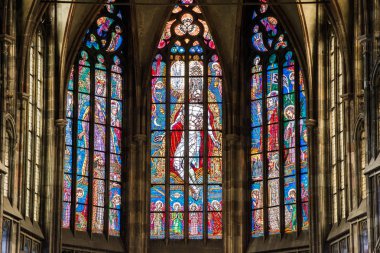 Prague, Çek Cumhuriyeti - 12 Mayıs, 2017: St Vitus Katedrali Prag, Çek Cumhuriyeti için güzel iç