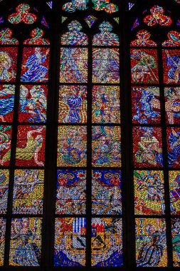 Prague, Çek Cumhuriyeti - 12 Mayıs, 2017: St Vitus Katedrali Prag, Çek Cumhuriyeti için güzel iç