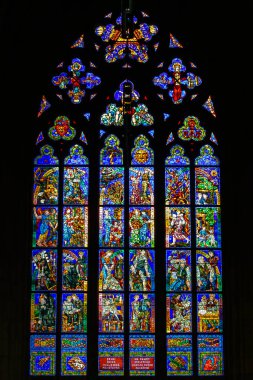 Prague, Çek Cumhuriyeti - 12 Mayıs, 2017: St Vitus Katedrali Prag, Çek Cumhuriyeti için güzel iç