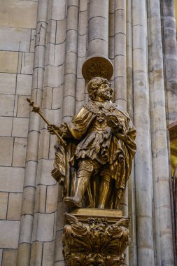 Prague, Çek Cumhuriyeti - 12 Mayıs, 2017: St Vitus Katedrali Prag, Çek Cumhuriyeti için güzel iç