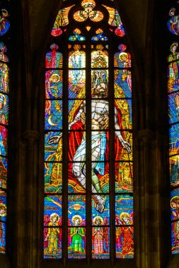 Prague, Çek Cumhuriyeti - 12 Mayıs, 2017: St Vitus Katedrali Prag, Çek Cumhuriyeti için güzel iç