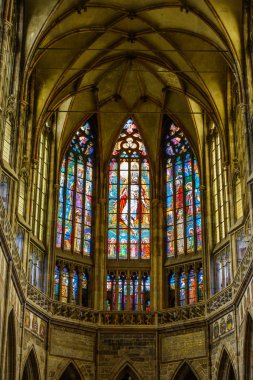 Prague, Çek Cumhuriyeti - 12 Mayıs, 2017: St Vitus Katedrali Prag, Çek Cumhuriyeti için güzel iç