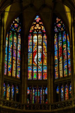 Prague, Çek Cumhuriyeti - 12 Mayıs, 2017: St Vitus Katedrali Prag, Çek Cumhuriyeti için güzel iç