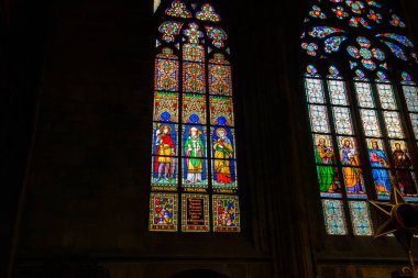 Prague, Çek Cumhuriyeti - 12 Mayıs, 2017: St Vitus Katedrali Prag, Çek Cumhuriyeti için güzel iç