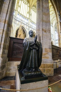 Prague, Çek Cumhuriyeti - 12 Mayıs, 2017: St Vitus Katedrali Prag, Çek Cumhuriyeti için güzel iç