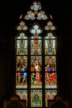 Prag, Çek Cumhuriyeti, 11 Mayıs 2017: Aziz peter ve paul Bazilikası iç detay vysehrad Kalesi'nin içinde yer alan