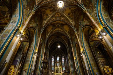 Prag, Çek Cumhuriyeti, 11 Mayıs 2017: Aziz peter ve paul Bazilikası iç detay vysehrad Kalesi'nin içinde yer alan