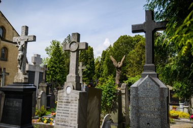 Prag, Çek - 12 Mayıs 2017: Vysehrad mezarlığı