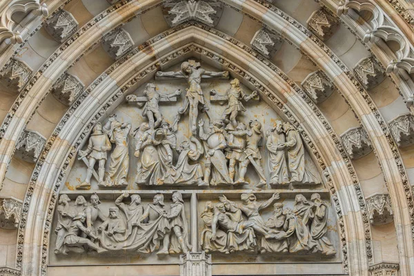 Tympanum of St Vitus Cathedral. Czech Republic. Prague — Stock Photo, Image