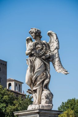 İtalya, Roma 'daki Castel Sant Angelo' dan melek heykeli..