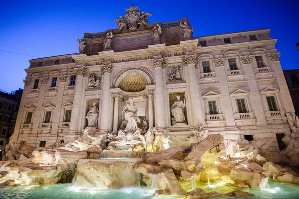 Trevi fountain at sunrise, Rome, Italy. Rome baroque architecture and landmark. Rome Trevi fountain is one of the main attractions of Rome and Italy