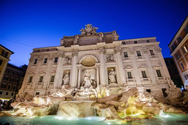 Trevi fountain at sunrise, Rome, Italy. Rome baroque architecture and landmark. Rome Trevi fountain is one of the main attractions of Rome and Italy