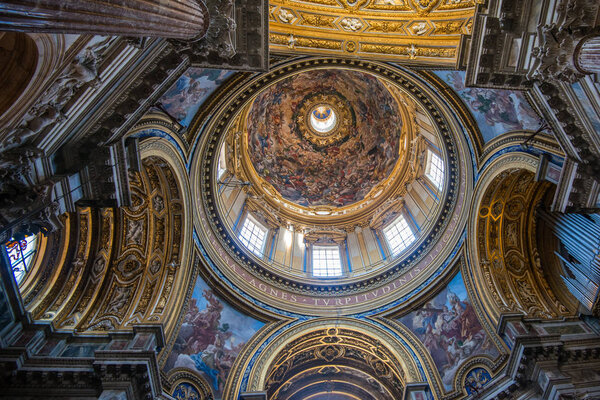 ROME, ITALY - August 06, 2017: The church of Sant'Agnese in Agone is one of the most visited churches in Rome due to its central position in the famous Piazza Navona.