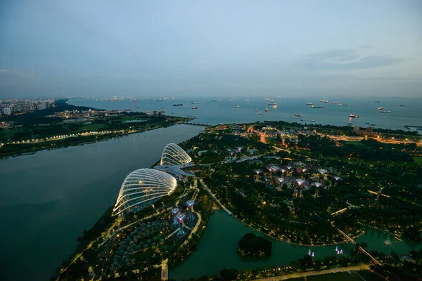 Vista Sugli Occhi Degli Uccelli Dello Skyline Singapore City Singapore — Foto Stock