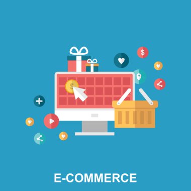E-ticaret düz tasarım konsepti