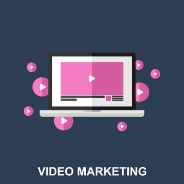 Video pazarlama düz tasarım konsepti