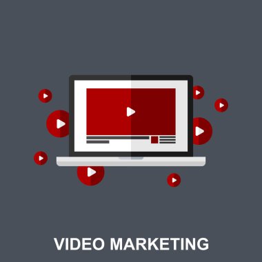 Video pazarlama düz tasarım konsepti