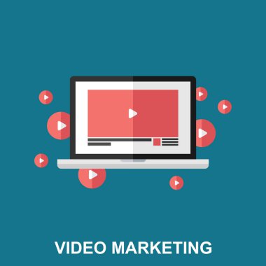 Video pazarlama düz tasarım konsepti