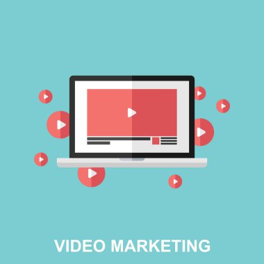 Video pazarlama düz tasarım konsepti