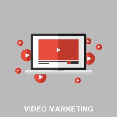Video pazarlama düz tasarım konsepti