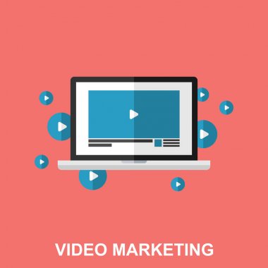Video pazarlama düz tasarım konsepti