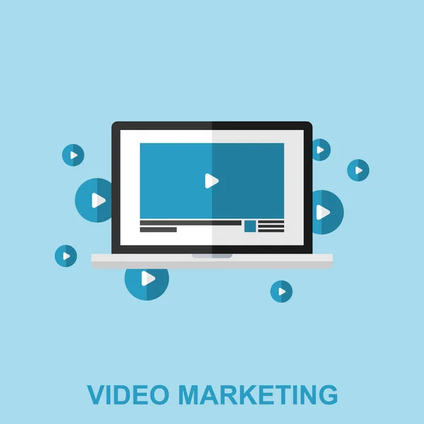 Concepto de diseño plano de video marketing — Vector de stock