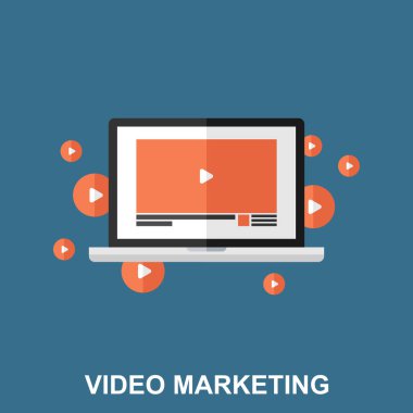 Video pazarlama düz tasarım konsepti