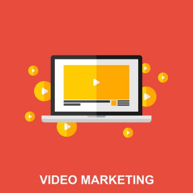 Video pazarlama düz tasarım konsepti