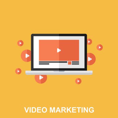Video pazarlama düz tasarım konsepti