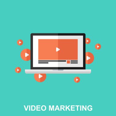 Video pazarlama düz tasarım konsepti