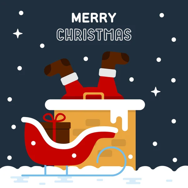 Noel Baba bir bacanın içinde sıkışmış. 