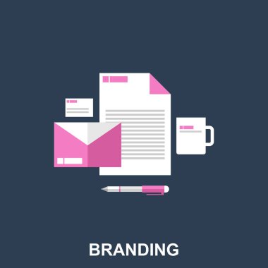 Bir şirket marka düz vektör çizim.