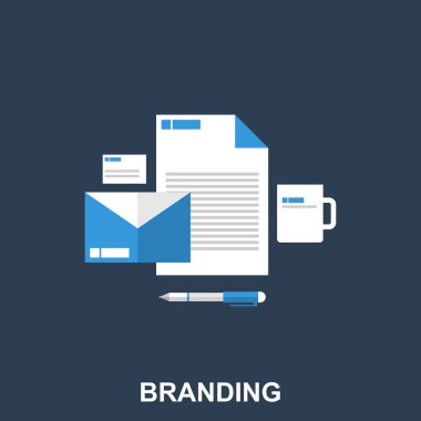 Bir şirket marka düz vektör çizim.