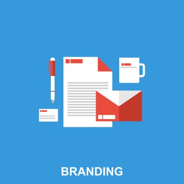 Bir şirket marka düz vektör çizim.