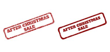 Noel Satışı 'ndan sonra Grunge Styles ile Kırmızı Sert Dikdörtgen Mühürleri