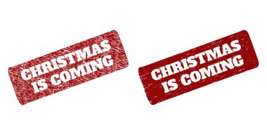 Noel yaklaşıyor Kırmızı Yuvarlak Dikdörtgen Tehlike Biçimli Damga