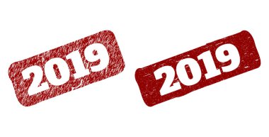 2019 Kırmızı Yuvarlak Çürük Dikdörtgen Damgalı Aşınmış Dokular