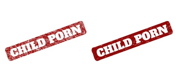 子供のポルノ赤い丸みを帯びたラフな長方形の透かしがコード面と — ストックベクタ
