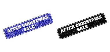 Noel İndiriminden Sonra Kirli Dokularla Siyah ve Mavi Yuvarlak Dikdörtgen Filigranlar