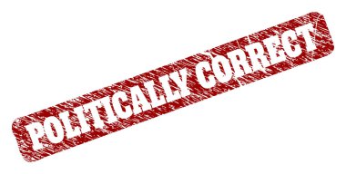 Siyasi Doğru Kırmızı Yuvarlak Çürük Dikdörtgen Filigranı Aşınmış Biçimlerle