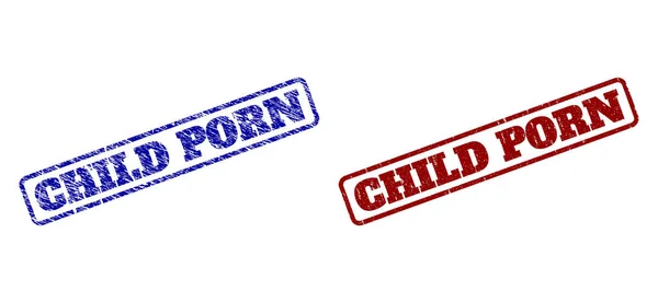 CHILD PORN Blue and Red Rounded Rectangle Watermarks with Unclean Styles — 스톡 벡터