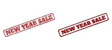 Yeni Yıl İndirimi: Grunge desenli Kırmızı Kırmızımsı Dikdörtgen Pullar