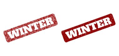 Kış Kırmızı Yuvarlak Çürük Dikdörtgen Damgası Aşınmış Biçimli