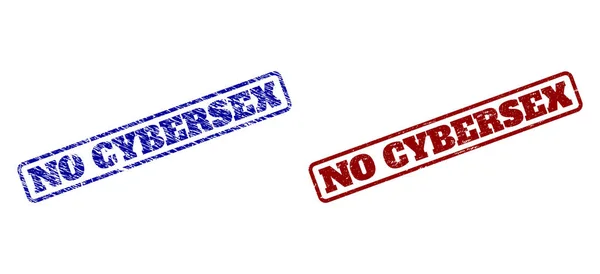 Δεν Cybersex μπλε και κόκκινο Στρογγυλεμένα ορθογώνια γραμματόσημα με ακάθαρτες υφές — Διανυσματικό Αρχείο