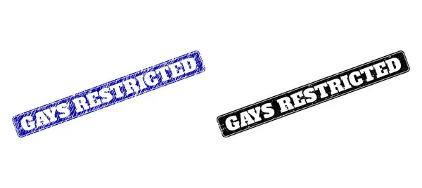 GAYS RESTRICTED Black and Blue Rounded Rectangle Watermarks with Corroded Surfaces — Stock Vector