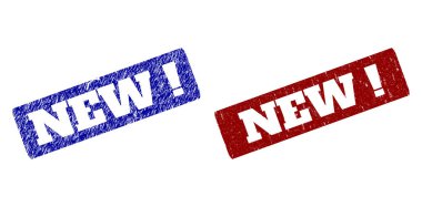 Yeni Ünlem Kırmızı ve Mavi Yuvarlak Dikdörtgen Tehlike Dokuları Damgaları